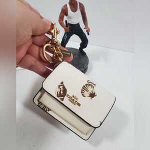 NWT Coach Mini Klare Bag Charm With Shell Print Gold/Chalk Multi